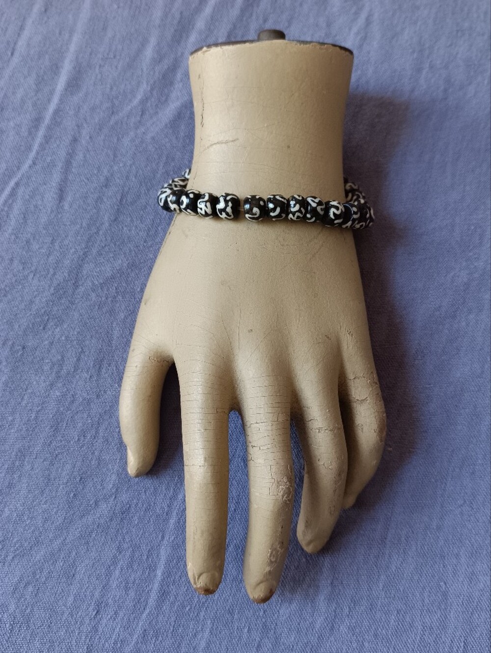 Brown/Black & Ivory Om Bracelet